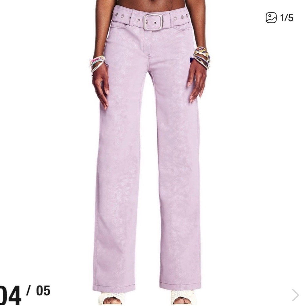 I.AM.GIA Natali Pants Purple NWT Faux Leather